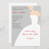 Gray Bridal Shower Invitation Kaart (Voorkant / Achterkant)