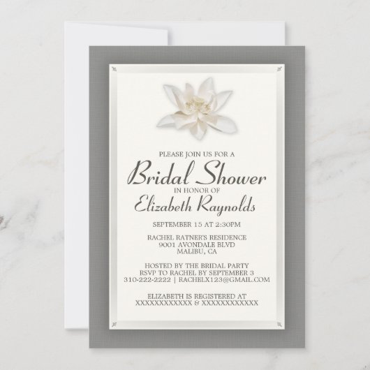 Gray Bridal Shower Invitations Kaart (Voorkant)