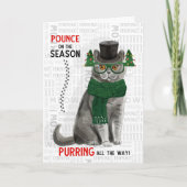 Gray British Shorthair Cat Funny Kerstmis Kaart (Voorkant)