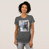 Gray British Shorthair Cat T-shirt (Voorkant volledig)