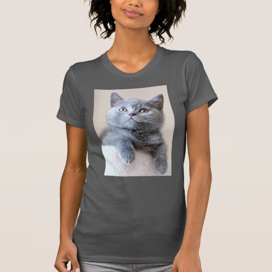 Gray British Shorthair Cat T-shirt (Voorkant)
