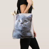 Gray British Shorthair Cat Tote Bag (Dichtbij)