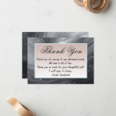 Gray & Brown Cream Marble Retirement Bedankt Notitiekaartje (Voorkant / Achterkant in situ)