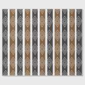 Gray Brown Geometric Diamond Stripes Cadeaupapier (Vlak)