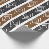 Gray Brown Geometric Diamond Stripes Cadeaupapier (Hoek)