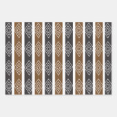Gray Brown Geometric Diamond Stripes Inpakpapier Vel (Voorkant 2)