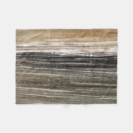 Gray brown lines abstract painting art fleece deken (Voorkant (Horizontaal))