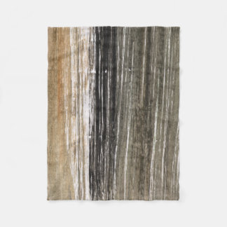 Gray brown lines abstract painting art fleece deken