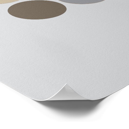 Gray Brown & Slate Blue Circles Pattern Modern Poster (Hoek)