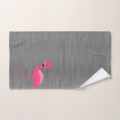 GRAY BRUSHED TEXTURE FLAMINGO BATHROOM TOWEL SET BAD HANDDOEK (Handdoek)