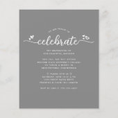 Gray Budget Afstuderen 4 Foto Script Invitation (Achterkant)