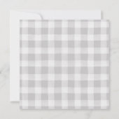 Gray Buffalo Plaid Baby shower Invitation Kaart (Achterkant)