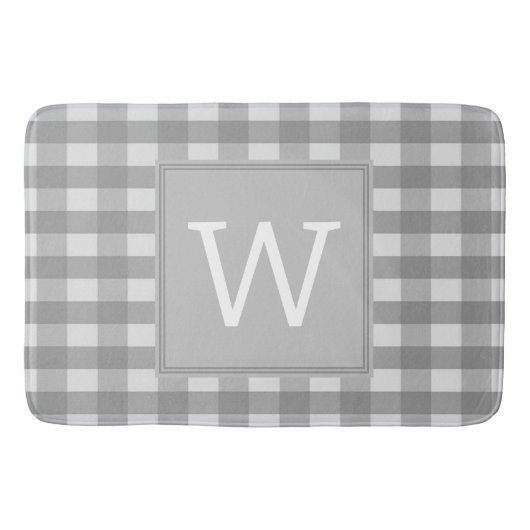 Gray Buffalo Pset Monogram Bath Mat (Voorkant)