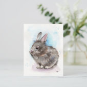 Gray Bunny Briefkaart (Staand voorkant)