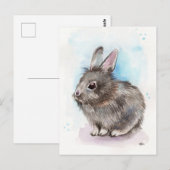 Gray Bunny Briefkaart (Voorkant / Achterkant)