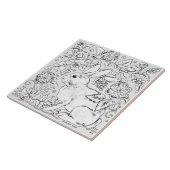 Gray Bunny Rabbit Bird Draal Artistic Tegeltje (Zijkant)