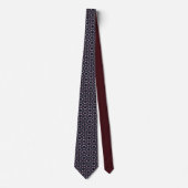 Gray Burgundy and Blue Floral Neck Tie Stropdas (Voorkant)