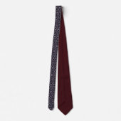 Gray Burgundy and Blue Floral Neck Tie Stropdas (Achterkant)