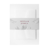 Gray Burgundy Botanical Foliage Personalized Uitnodigingen Wikkel (Voorkant Voorbeeld)