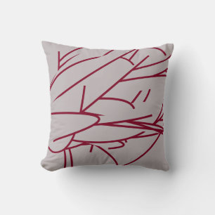 Gray & Burgundy Modern Elegant Abstracte doether Kussen