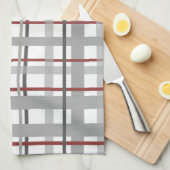 Gray Burgundy Pset Stripes Pattern Theedoek (Quarter Fold)