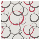 Gray Burgundy Red Rings Modern Geometric Pattern Stof (Close Up)