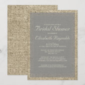 Gray Burlap Bridal Shower Invitations Kaart (Voorkant / Achterkant)