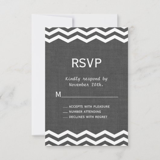 Gray Burlap RSVP (Achterkant)