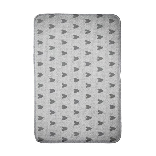 Gray Burlap Whimsical Hearts Rustic Farmhouse Badmat (Voorkant Verticaal)