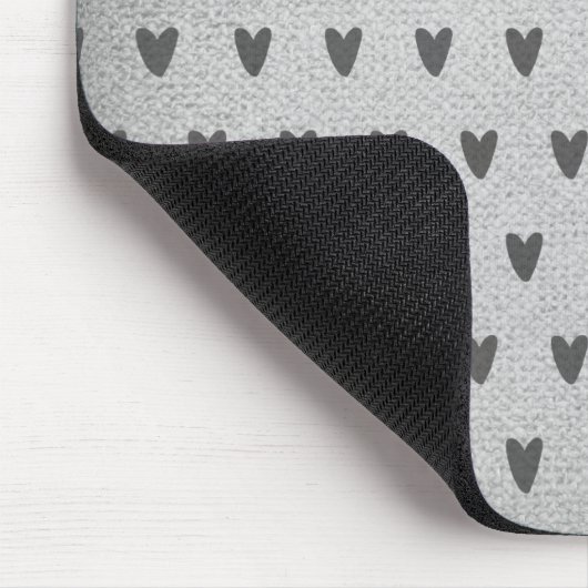 Gray Burlap Whimsical Hearts Rustic Farmhouse Muismat (Hoek)