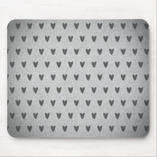 Gray Burlap Whimsical Hearts Rustic Farmhouse Muismat