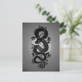 Gray Burst Chinese Dragon Briefkaart (Staand voorkant)