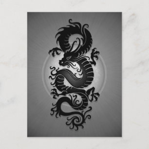 Gray Burst Chinese Dragon Briefkaart