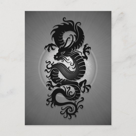 Gray Burst Chinese Dragon Briefkaart (Voorkant)