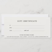 Gray Business Gift Certificate Elegant Simple (Achterkant)