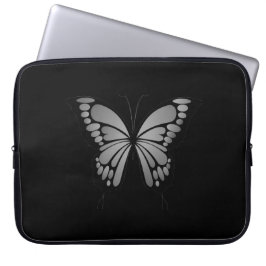 Gray Butterfly Laptop Sleeve