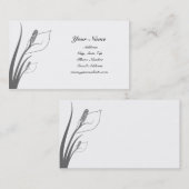 Gray Calla Lily Silhouette Visitekaartjes (Voorkant / Achterkant)