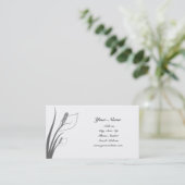Gray Calla Lily Silhouette Visitekaartjes (Staand voorkant)