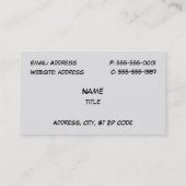 Gray Camaro-Visitekaartjes Visitekaartje (Achterkant)