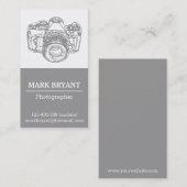 Gray Camera Drawing, fotograaf Visitekaartje (Voorkant / Achterkant)
