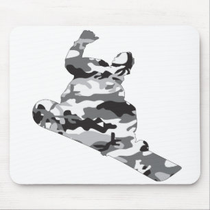 Gray-Camo-Snowboarder Muismat