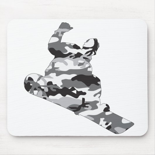 Gray-Camo-Snowboarder Muismat (Voorkant)
