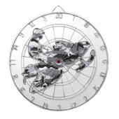 Gray Camoflage Snowmobiler Dartbord (Voorkant)