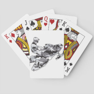Gray Camoflage Snowmobiler Speelkaarten