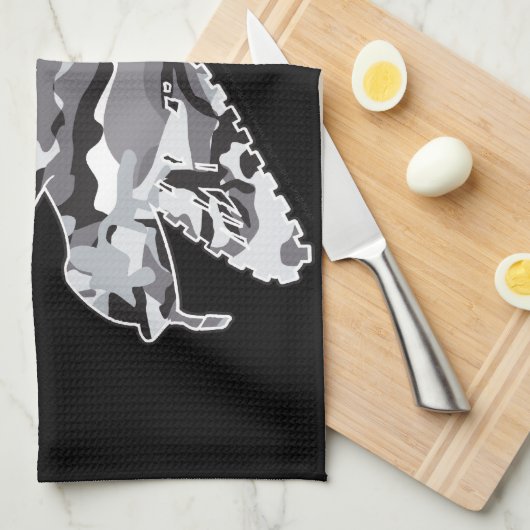 Gray Camoflage Snowmobiler Theedoek (Quarter Fold)