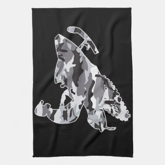 Gray Camoflage Snowmobiler Theedoek (Verticaal)