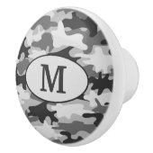 Gray Camouflage Monogram Initiaal gepersonaliseerd Keramische Knop (Rechts)