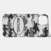 Gray Camouflage Naam gepersonaliseerd Case-Mate iPhone Case (Achterkant (horizontaal))