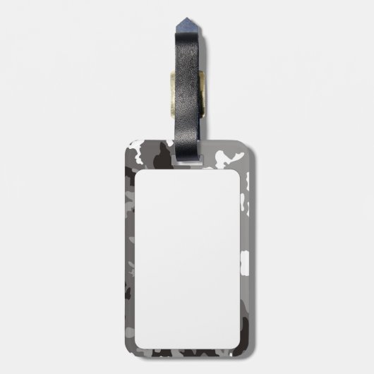 Gray camouflage pattern bagagelabel (Achterkant verticaal)