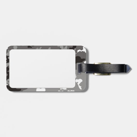 Gray camouflage pattern bagagelabel (Achterkant horizontaal)